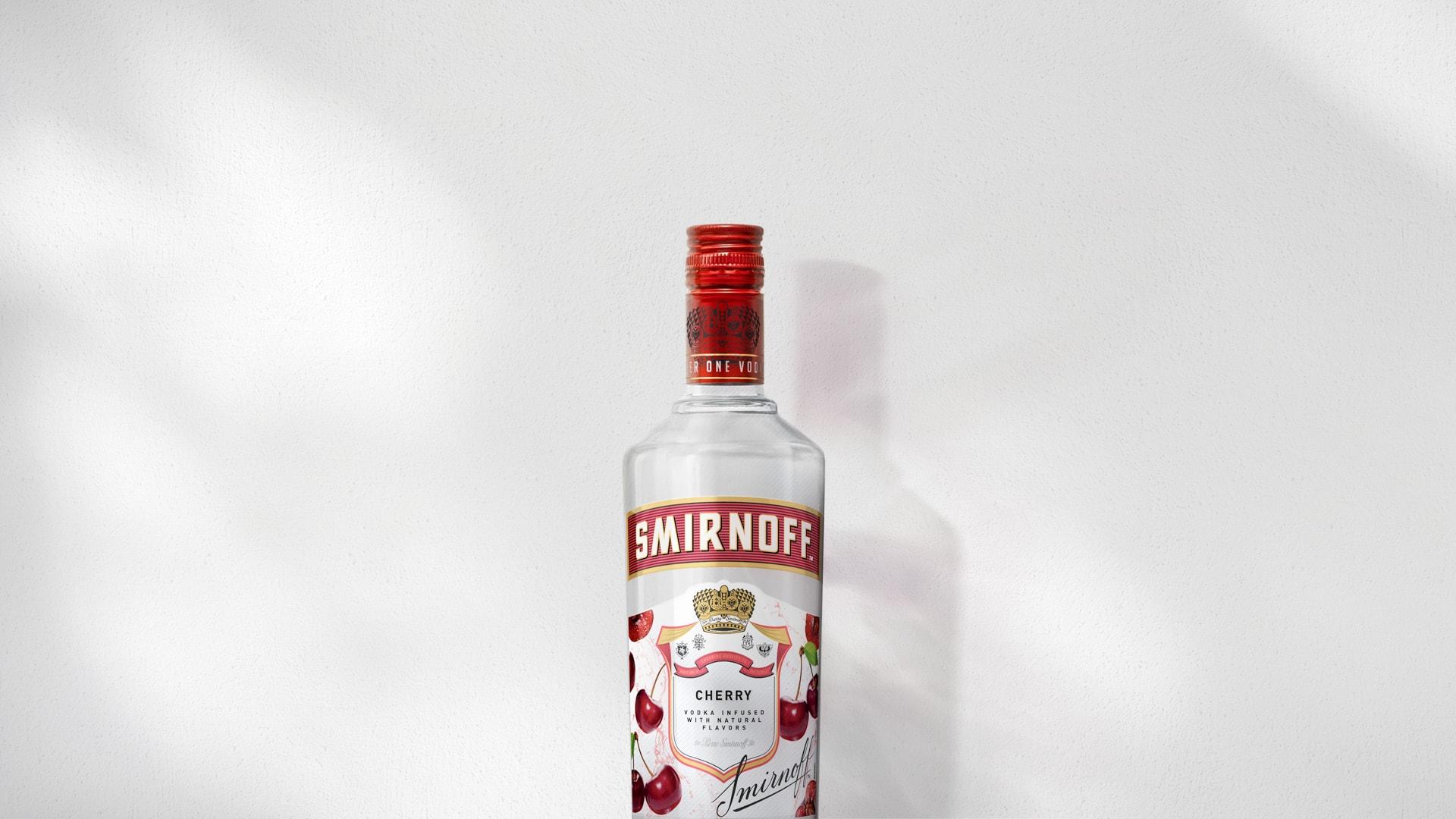 Smirnoff Cherry on grey background