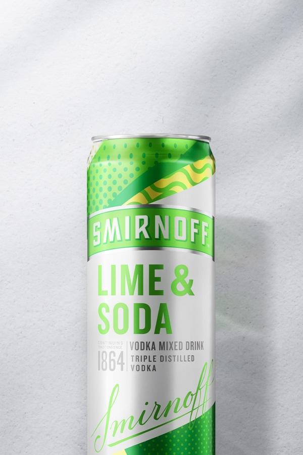 Vodka, Lime, & Soda on a gray background