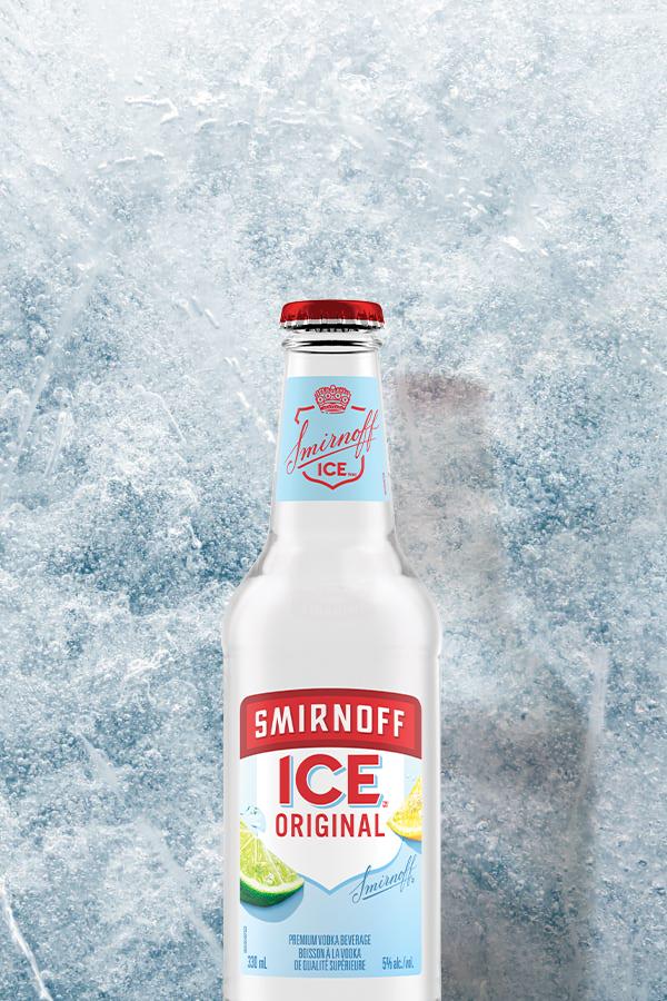 Smirnoff Ice Original on a Icy background