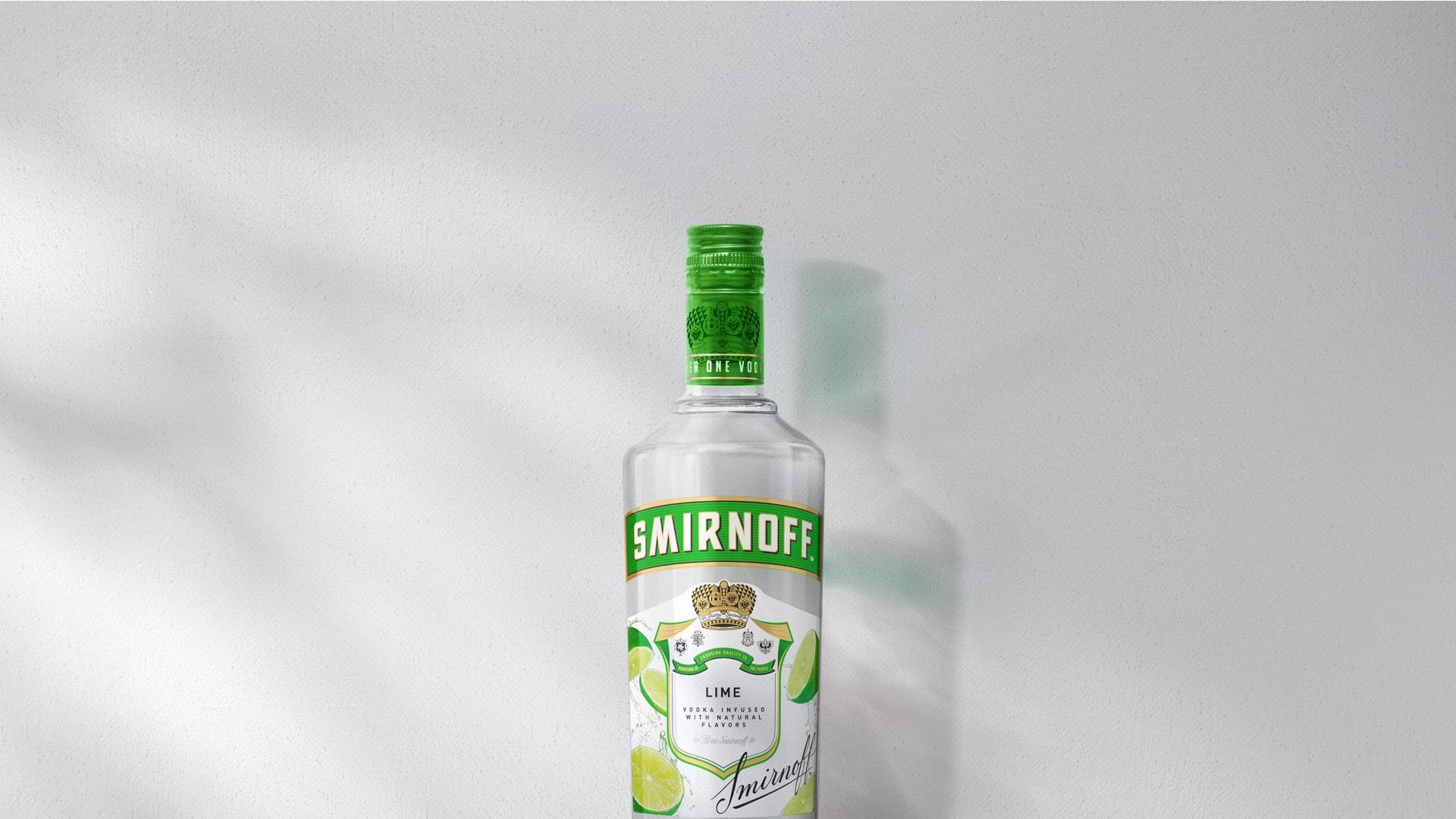 Smirnoff Lime on grey background