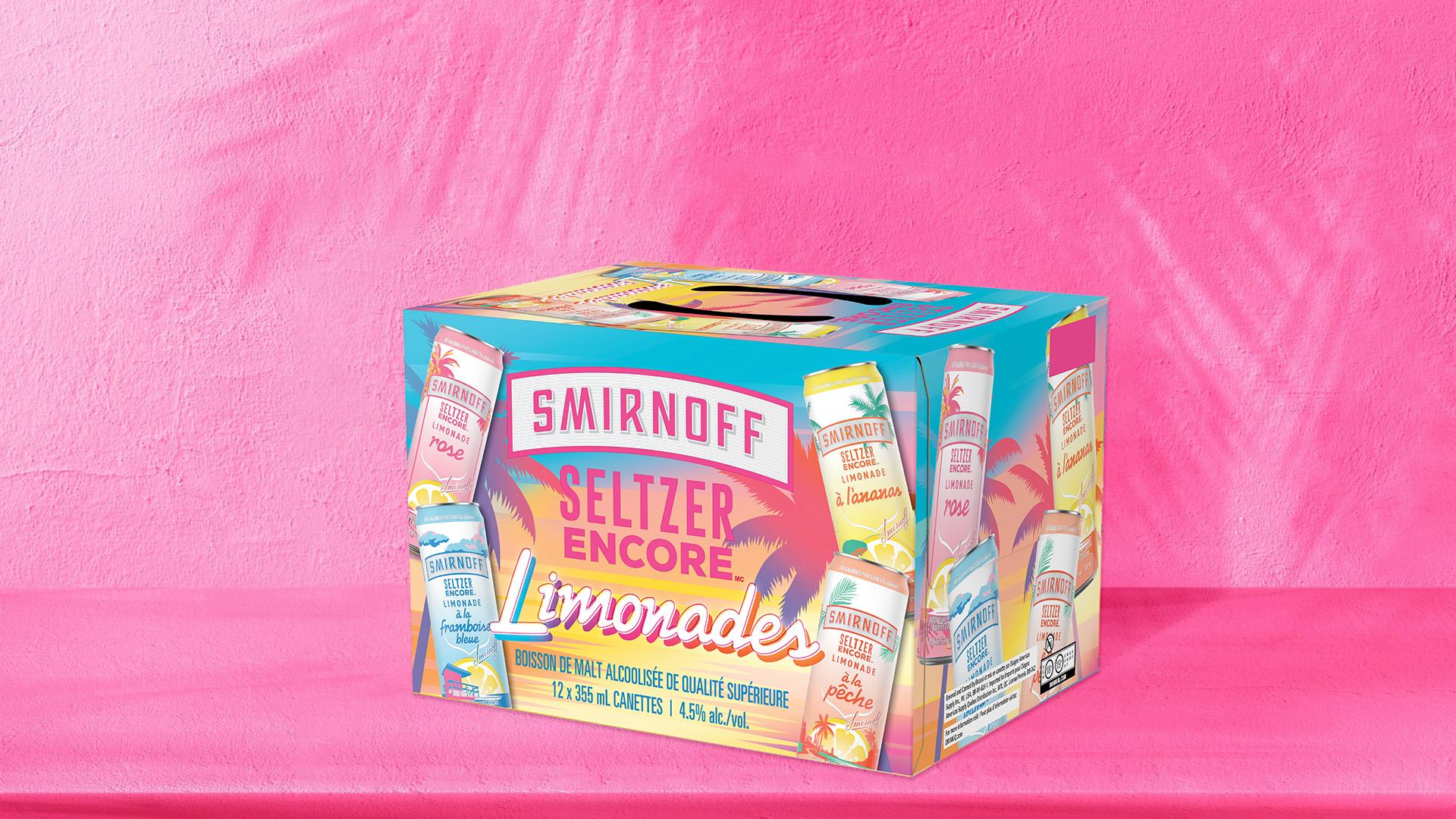 Smirnoff Seltzer Variety Pack on a bubby background