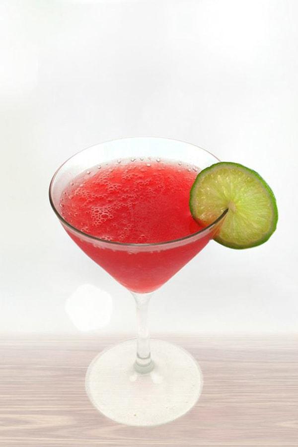 Watermelon Martini on plain background