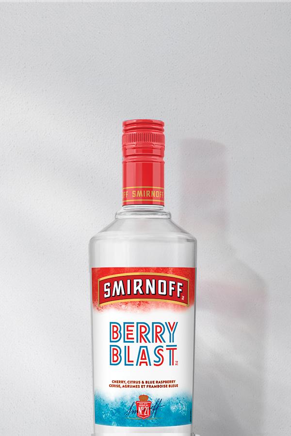 Smirnoff Berry Blast on grey background CA mobile