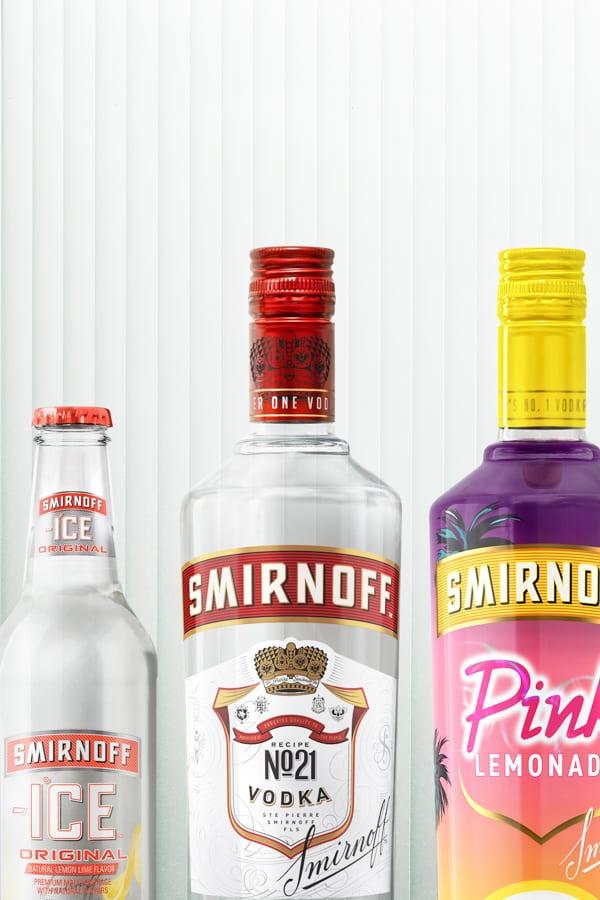 Five Smirnoff spirit products