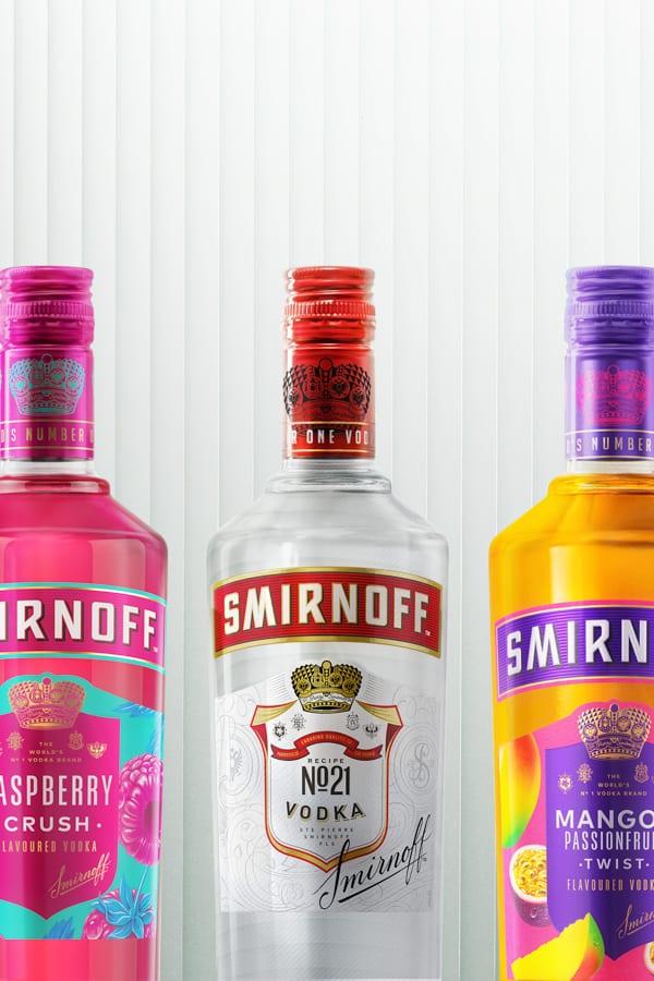 Three Smirnoff spirit products