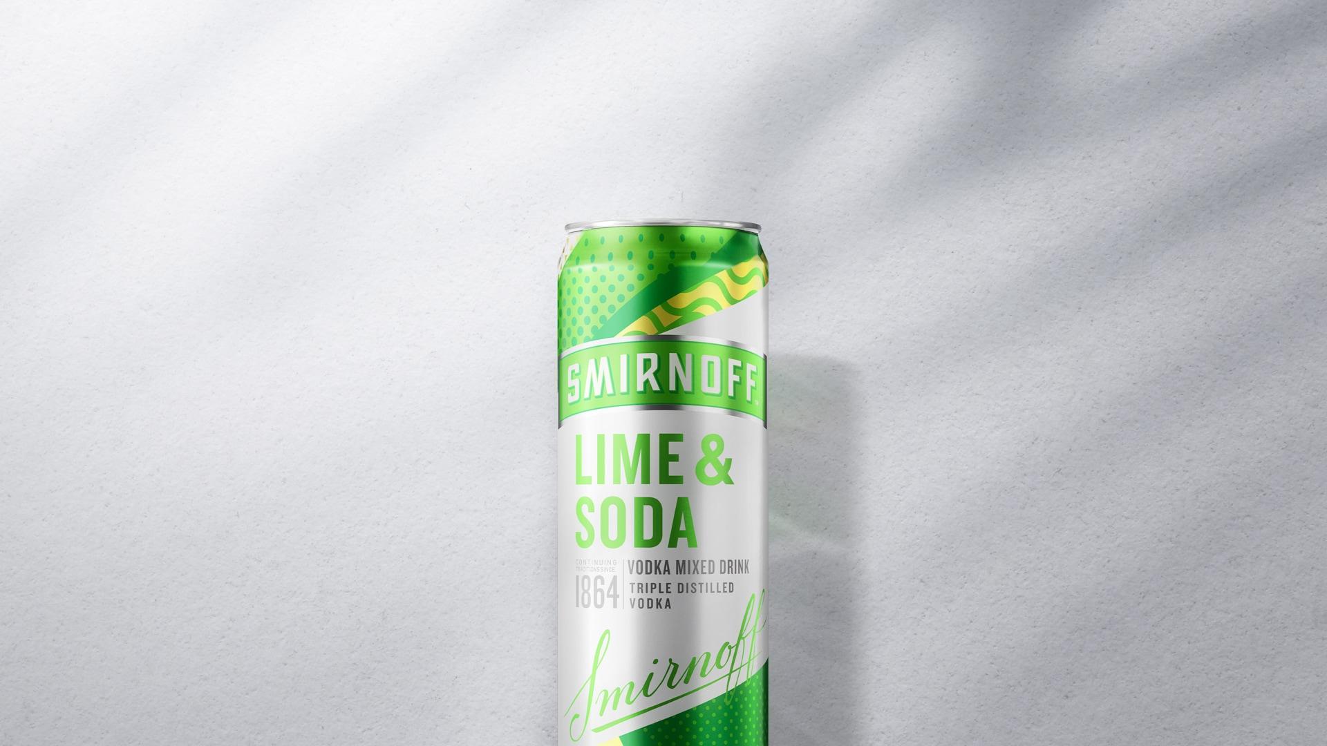 Vodka, Lime, & Soda on a gray background