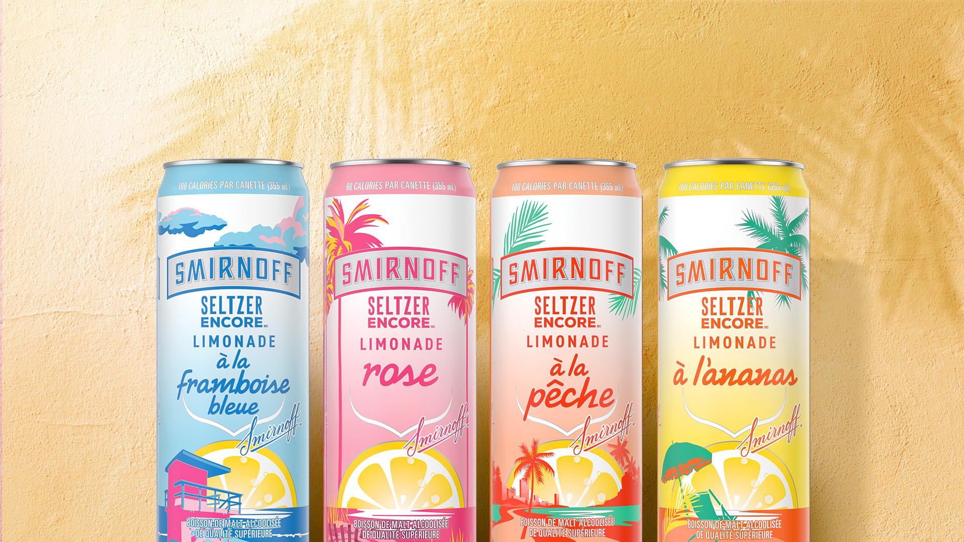 Smirnoff Lemonades on a tropical background