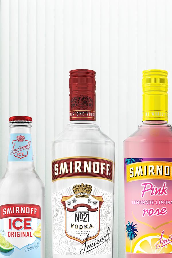 Five Smirnoff spirit products