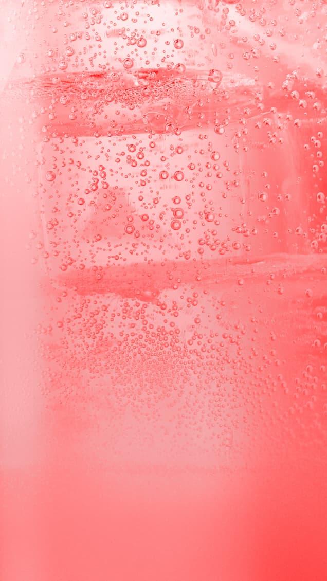 Bubbles in pink drink