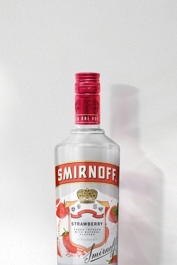 Smirnoff Strawberry on grey background