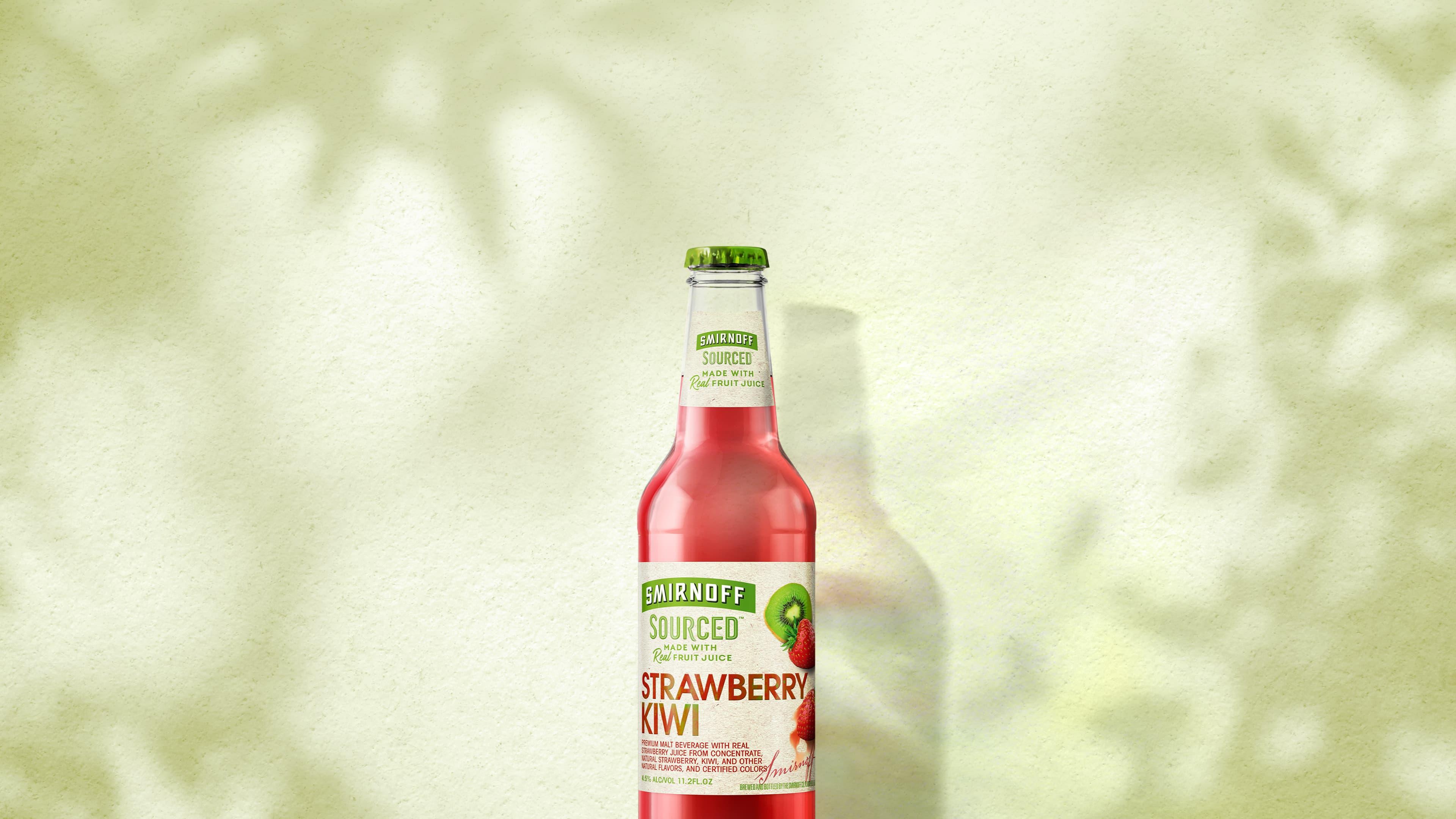 Smirnoff Sourced Strawberry Kiwi on tropical background