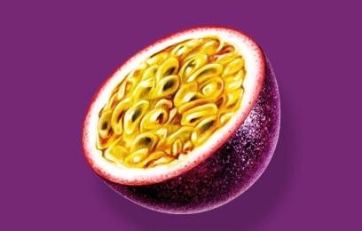 Passionfruit on a purple background