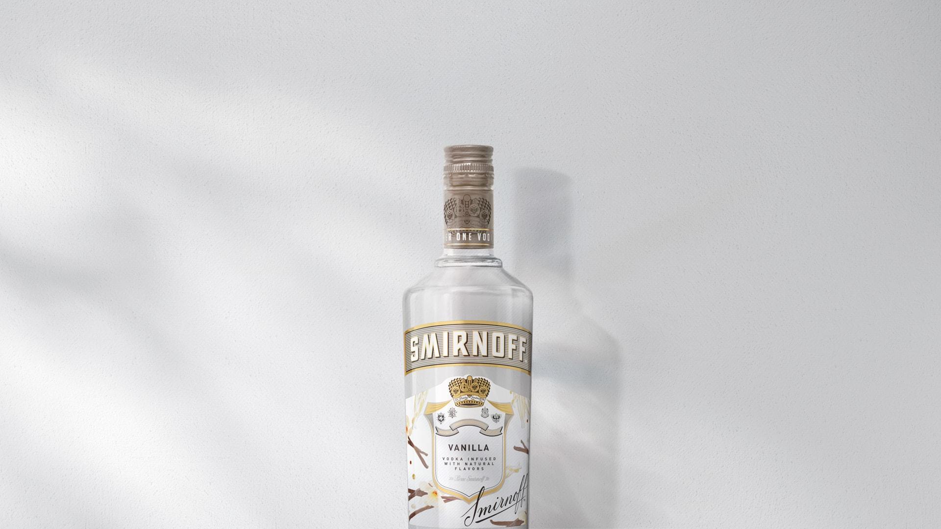 Smirnoff Vanilla on grey background