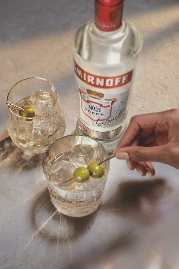 Smirnoff No 21 with two cocktails
