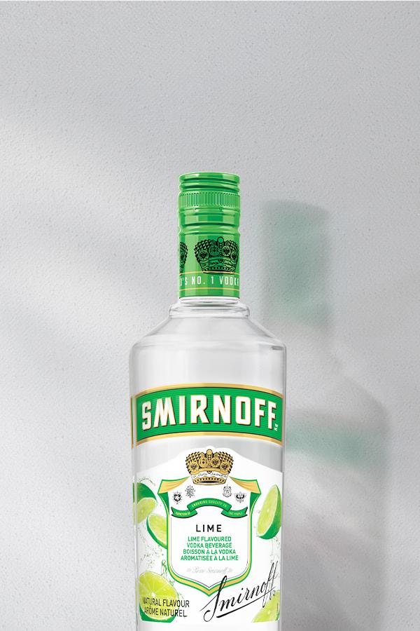 Smirnoff Lime CA Mobile on grey background