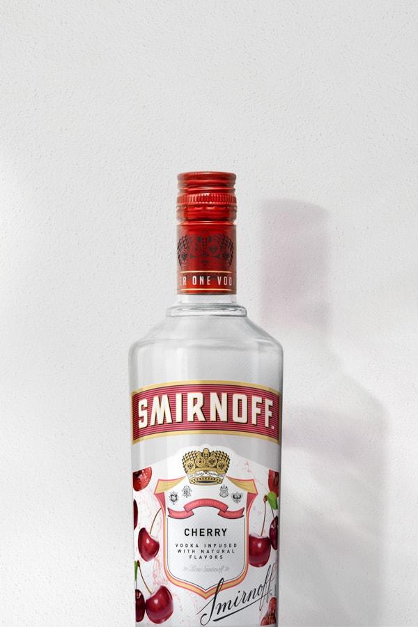 Smirnoff Cherry on grey background