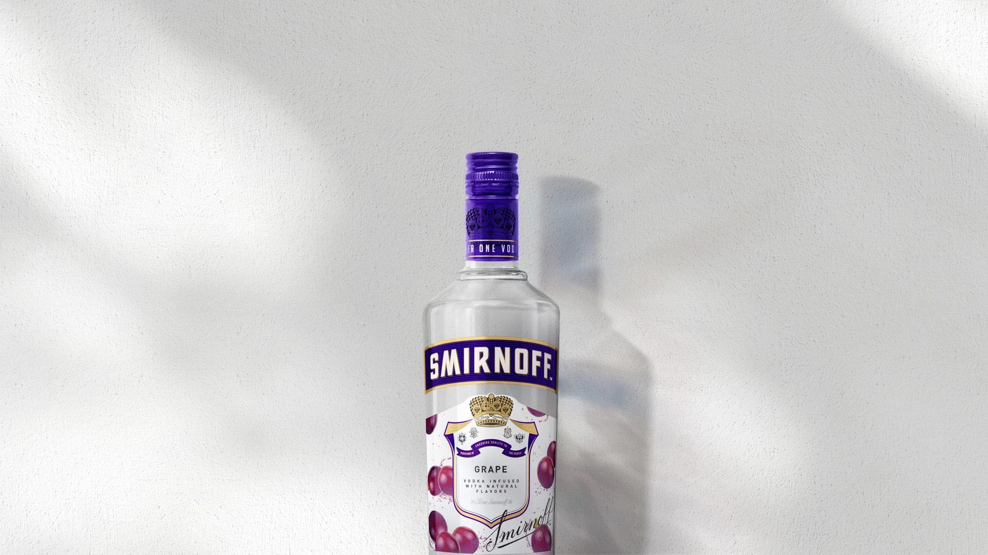 Smirnoff Grape on grey background