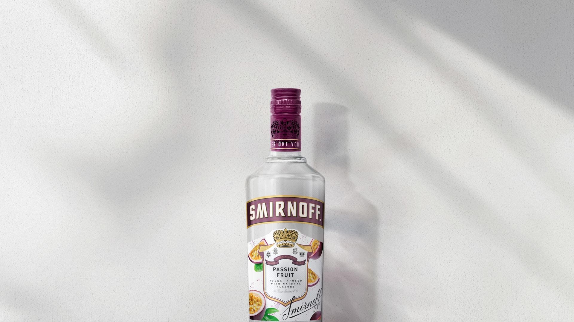 Smirnoff Passionfruit on grey background