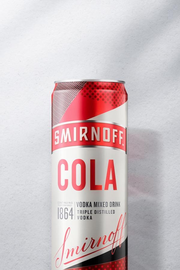 Vodka and Cola on a gray background