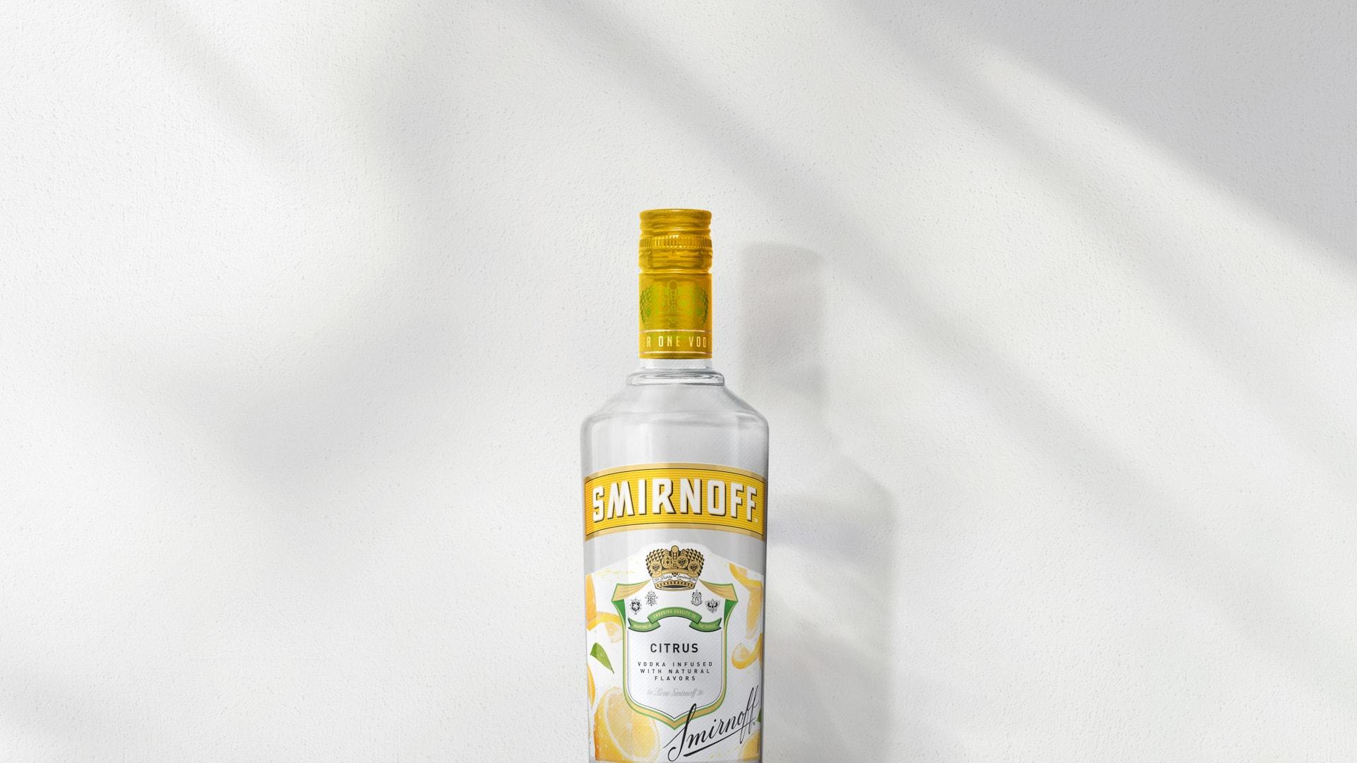 Smirnoff Citrus on grey background