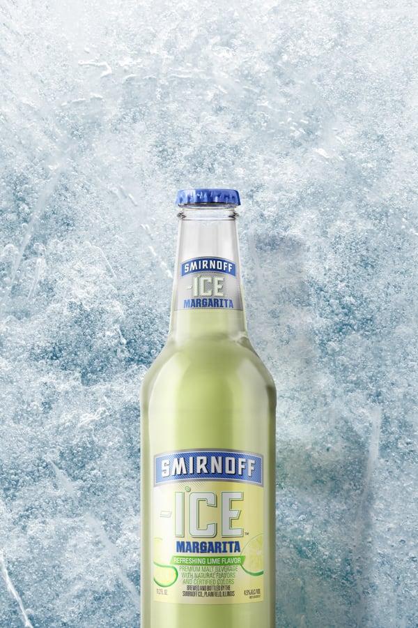 Smirnoff Ice Margarita on a Icy background